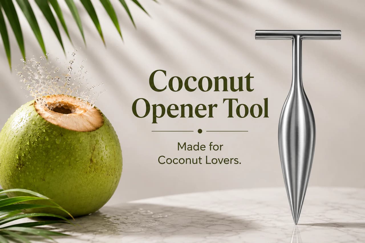 Stainless Steel Coconut Opener Tool – Coconut Driller Knife for Easy Coconut Water Opening (Pack of 1) detail 1