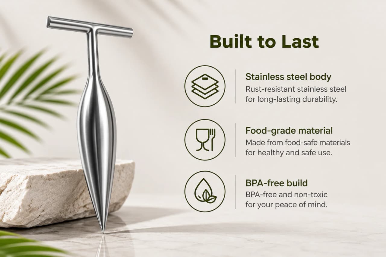 Stainless Steel Coconut Opener Tool – Coconut Driller Knife for Easy Coconut Water Opening (Pack of 1) detail 2