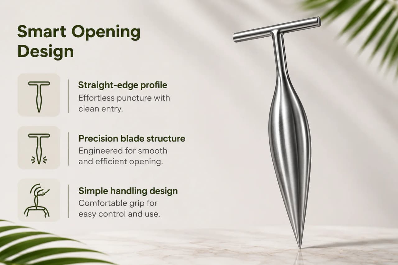 Stainless Steel Coconut Opener Tool – Coconut Driller Knife for Easy Coconut Water Opening (Pack of 1) detail 3