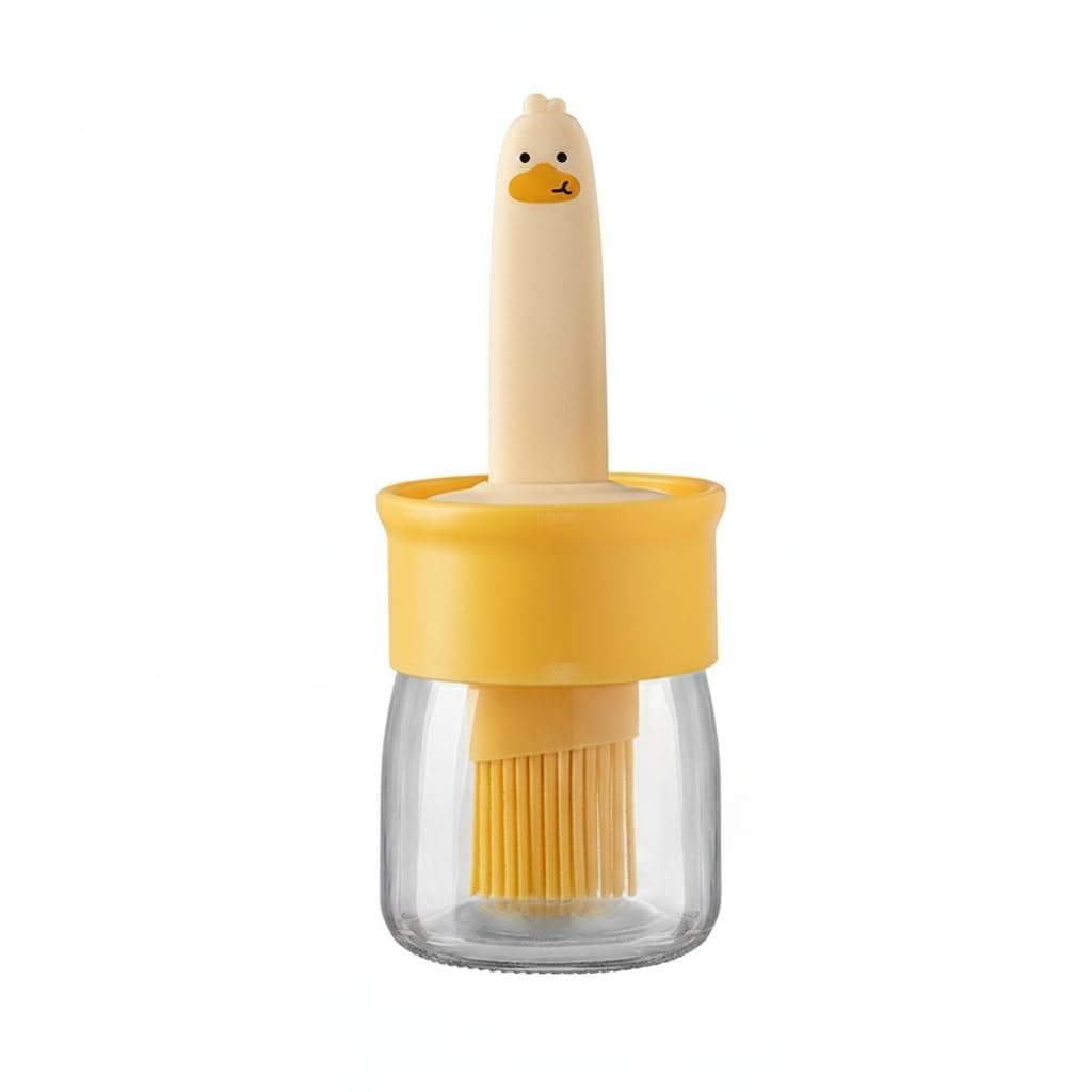 200ml Plastic 2 in 1 Oil Dispenser Bottle with Silicone Brush – Leakproof Kitchen Oil Bottle for Cooking, BBQ, Baking & Frying