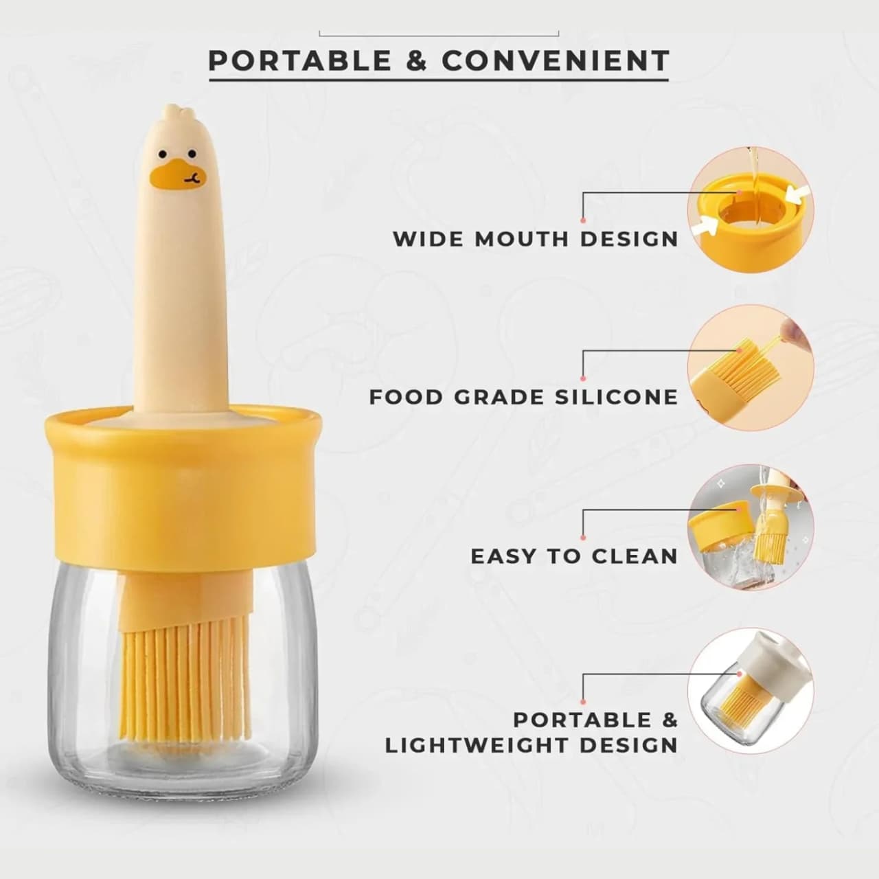 200ml Plastic 2 in 1 Oil Dispenser Bottle with Silicone Brush – Leakproof Kitchen Oil Bottle for Cooking, BBQ, Baking & Frying detail 1