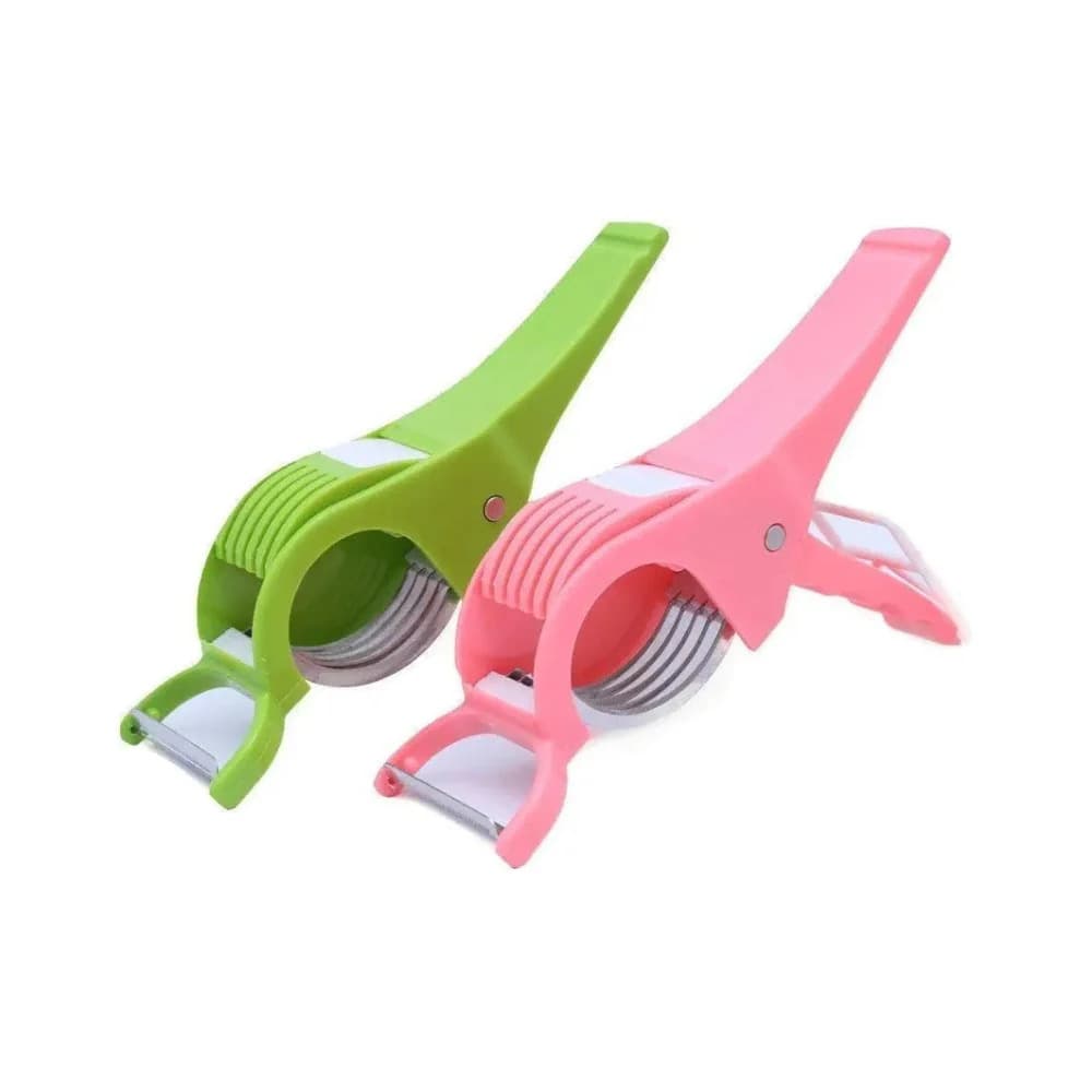 Plastic Vegetable Cutter & Bhindi Cutter – Multi Vegetable Slicer with Stainless Steel Blades | Manual Kitchen Veg Chopper Tool