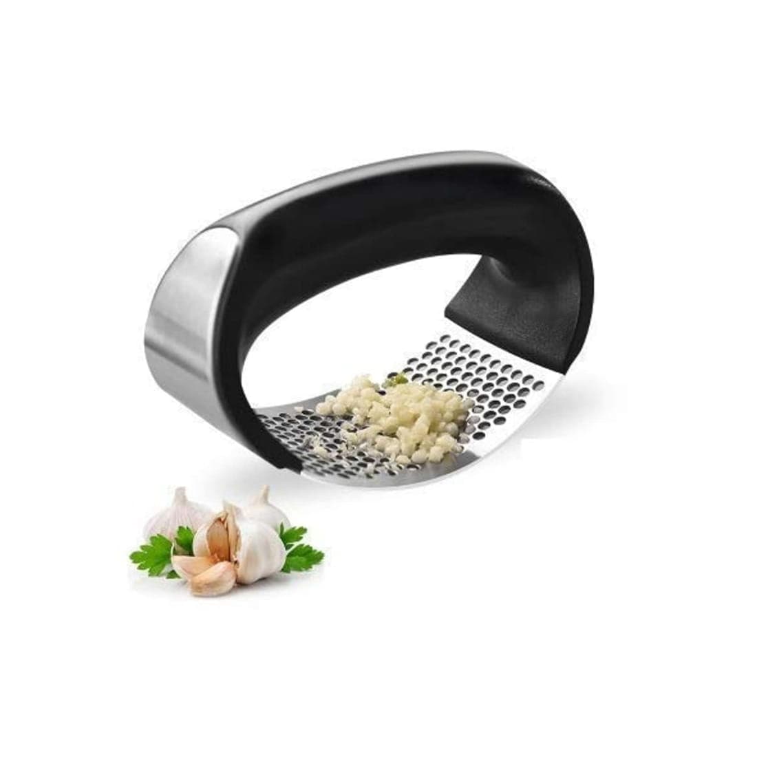 Stainless Steel Garlic Press Rocker – Manual Garlic Crusher & Mincer Tool for Easy Garlic Chopping | Durable Kitchen Garlic Press