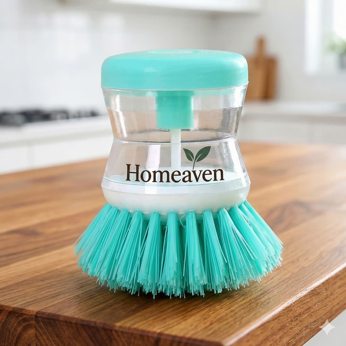 2-in-1 Dishwashing Brush with Soap Dispenser (Pack of 2) | Kitchen Scrub Brush for Dishes, Pans & Gas Stove Cleaning